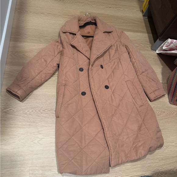 Avec Les Filles Jackets & Blazers - Avec Les Filles Quilted Tan Puffer Coat